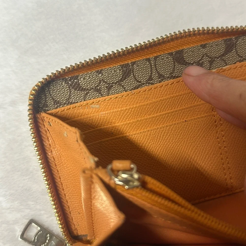 Coach Tan/ orangish Leather Wallet